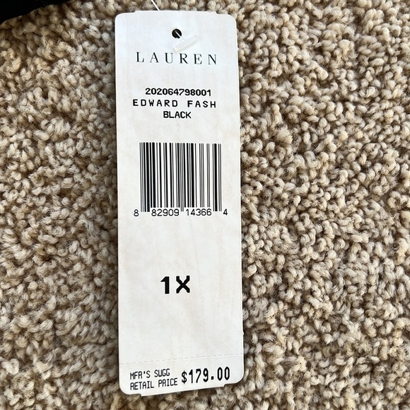 New! Lauren Ralph Lauren SZ 1X black V neck dress. - Picture 6 of 9